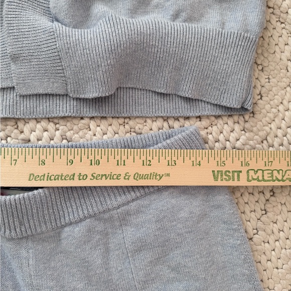 Free People Beach Light Blue Knit Cardigan and Pants Set Large - Picture 7 of 9